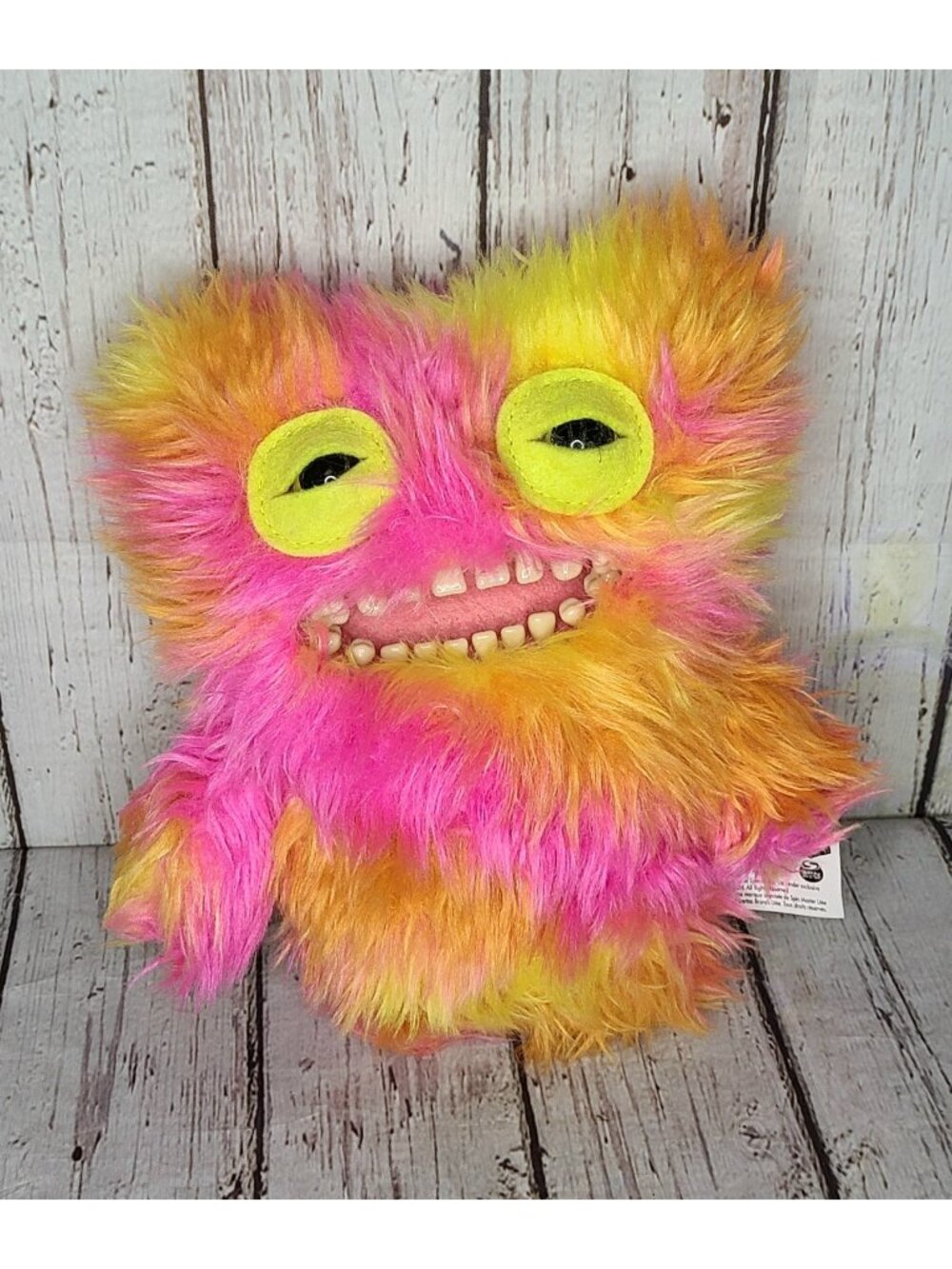9" Zuru Fuggler Vacay Vibes Monster Plush Yellow Orange Pink Mr Buttons